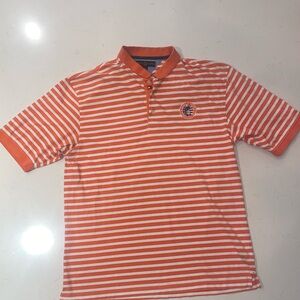 Vintage 2005 US Open polo Pinehurst Tommy Hilfiger Orange White Striped XL Shirt
